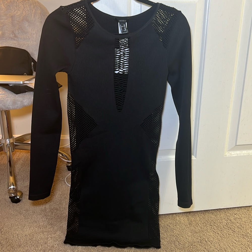 Mesh Cutout Mini Dress